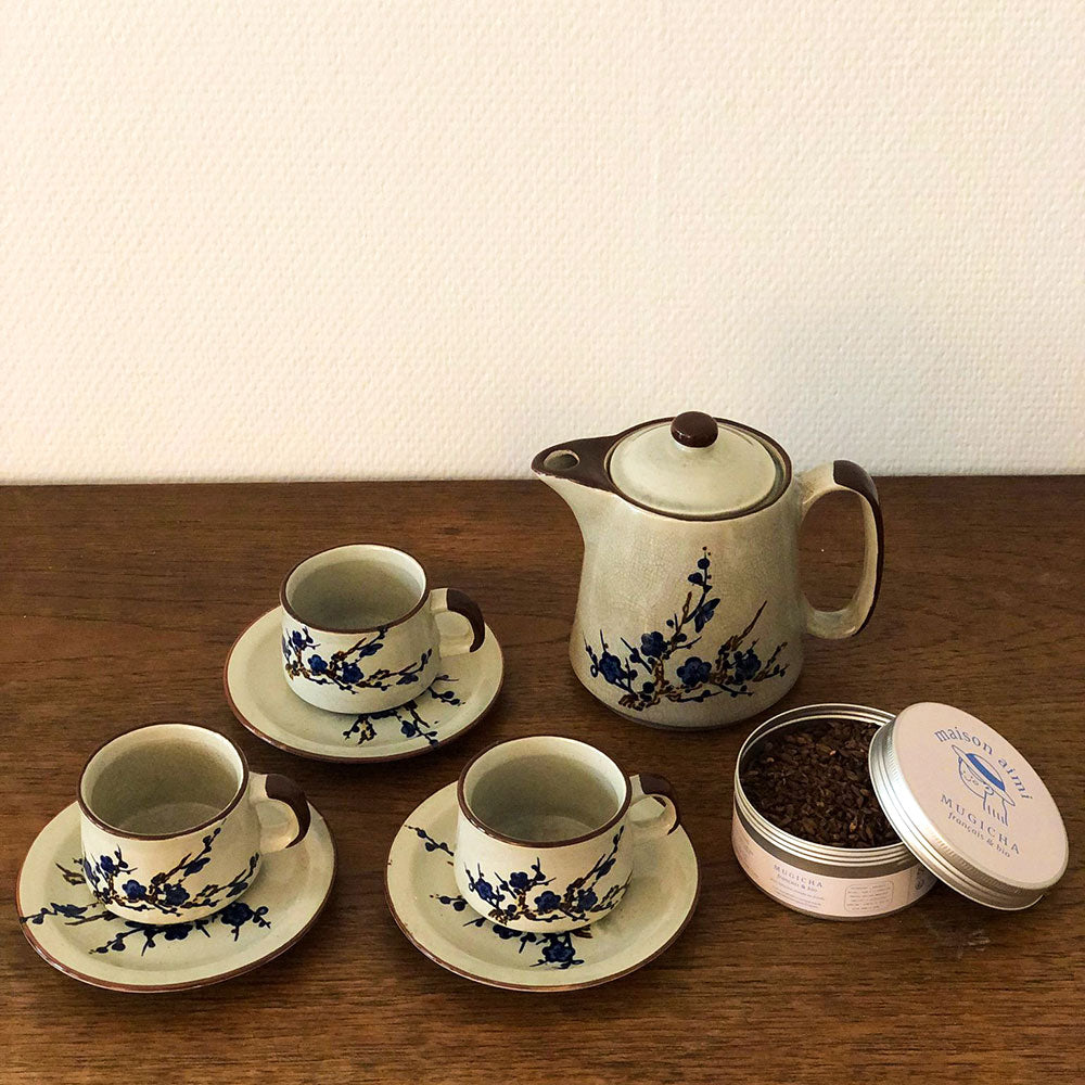 Coffret à thé - "Fleurs Bleues"